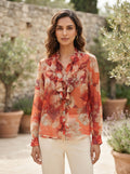 Multi Floral Print Ruffled Casual Top
