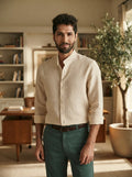 Beige Mandarin Collar Origin Shirt