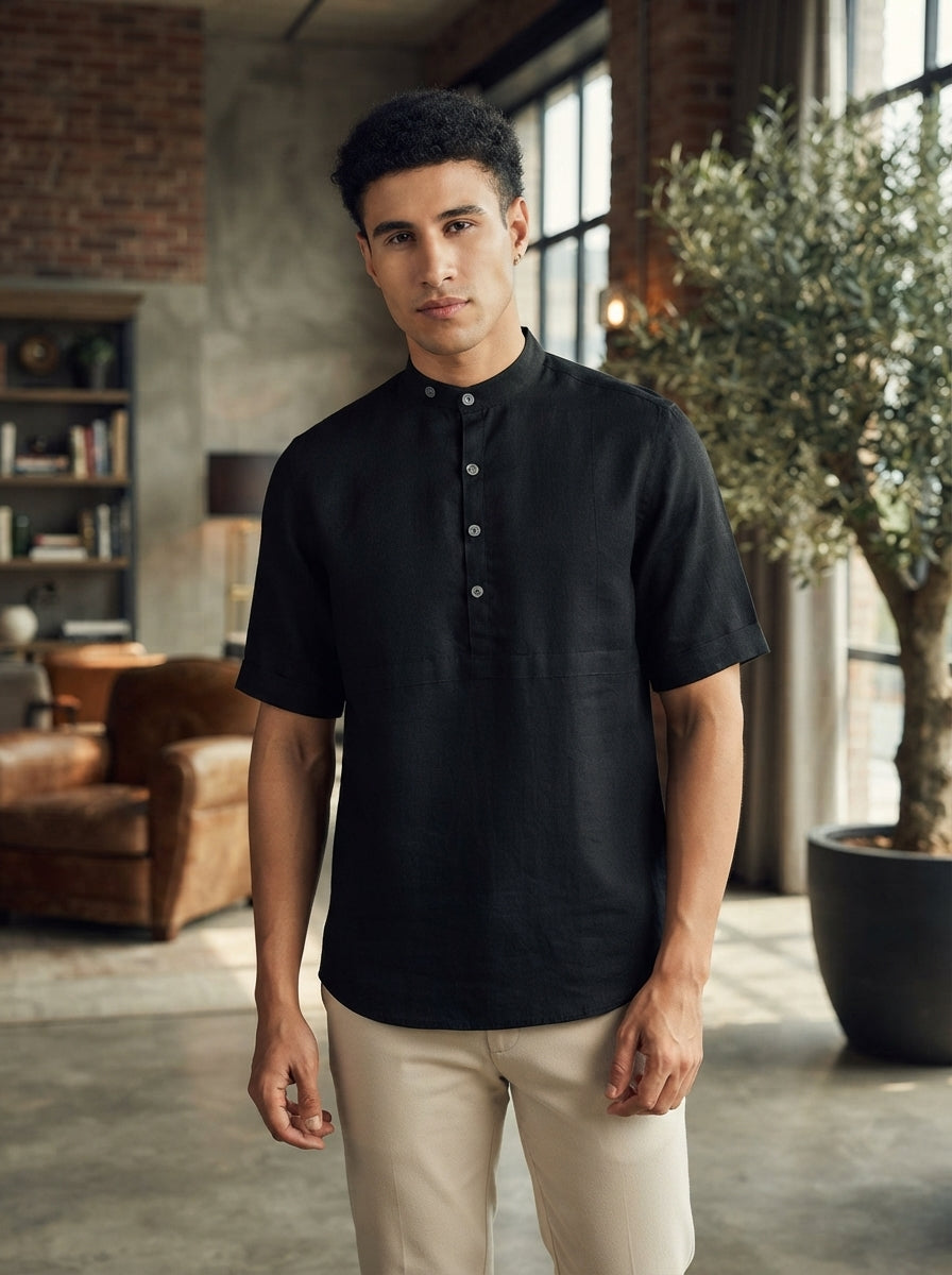 Black Half Sleeve Cypress Shirt