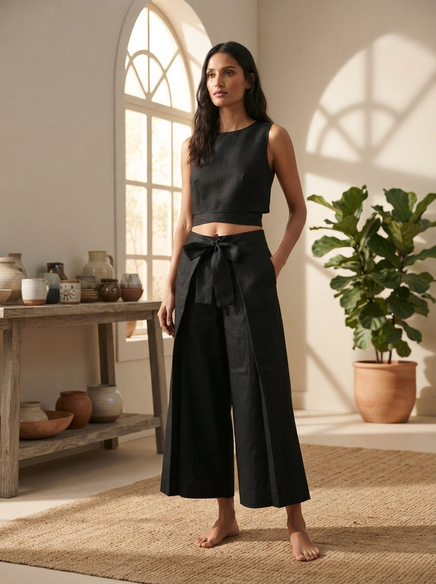 Black Highwaisted Magnolia Flared Pants
