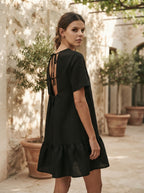 Black Relaxed Fit Wisteria Flared Dress