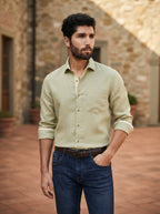 Green Full Sleeve Breath Shirt