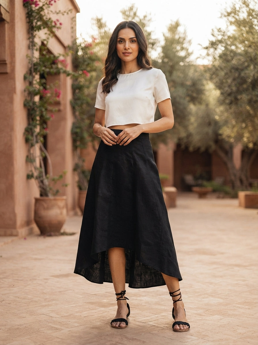 Black Sail High Low Skirt