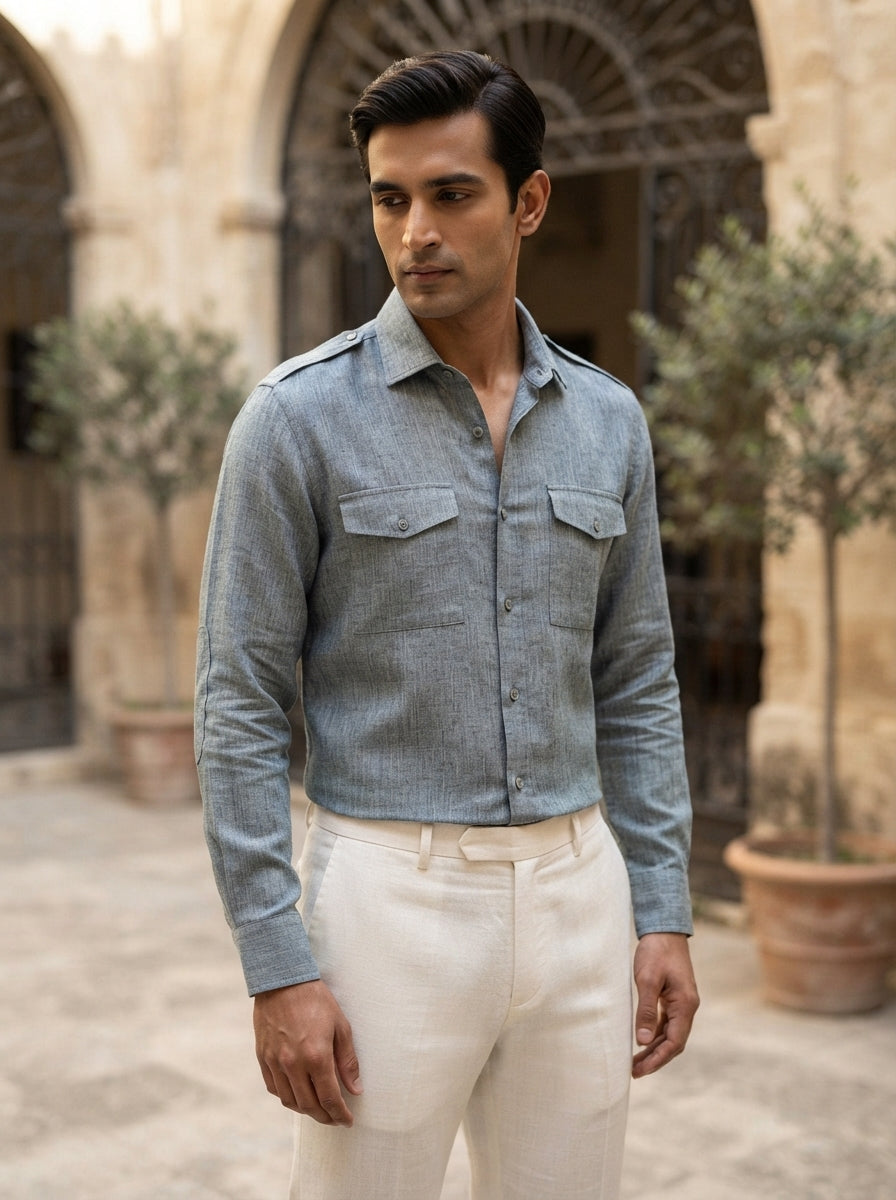 Blue Sequoia Elbow Patch Shirt