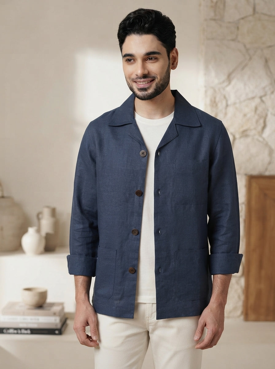 Navy Zenith Shacket Shirt