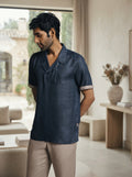 Navy Blue Relaxed Fit Indigo Casual Shirt