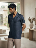 Navy Blue Relaxed Fit Indigo Casual Shirt