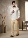 Beige Thrive Straight Fit Pants