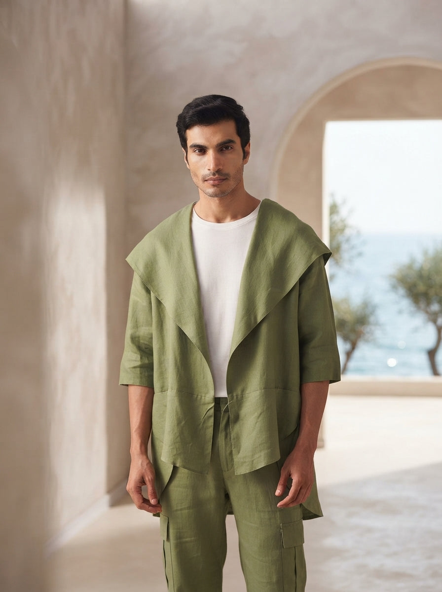 Olive Green Oversized Banyan Jacket