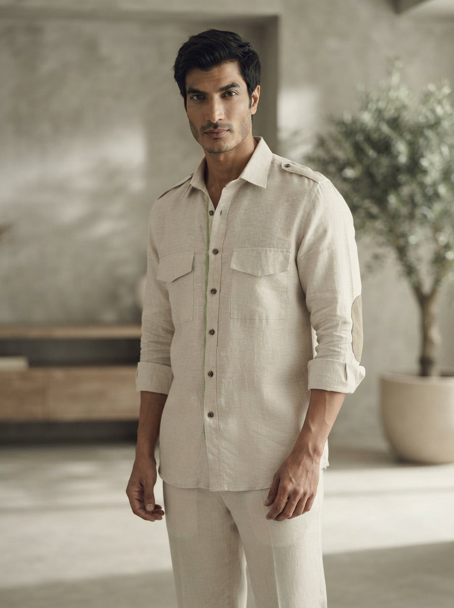 Khaki Sequoia Elbow Patch Shirt