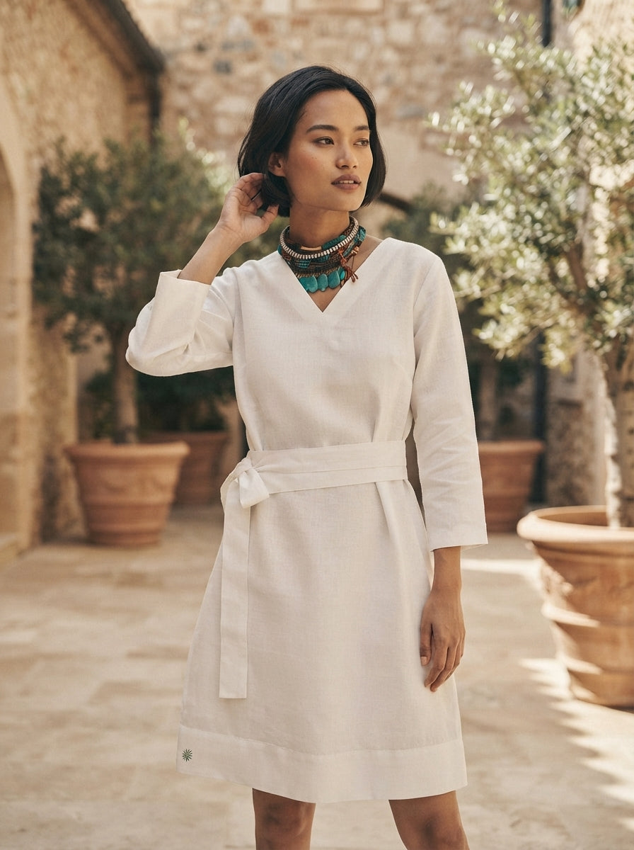 White Tieup Dazzle Dress