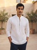 White Zeal Zipper Full Sleeve Shirt