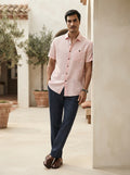 Peach Classic Half Sleeve Burrow Shirt