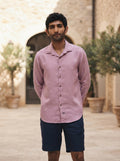 Pink Marine Straight Fit Double Collar Shirt