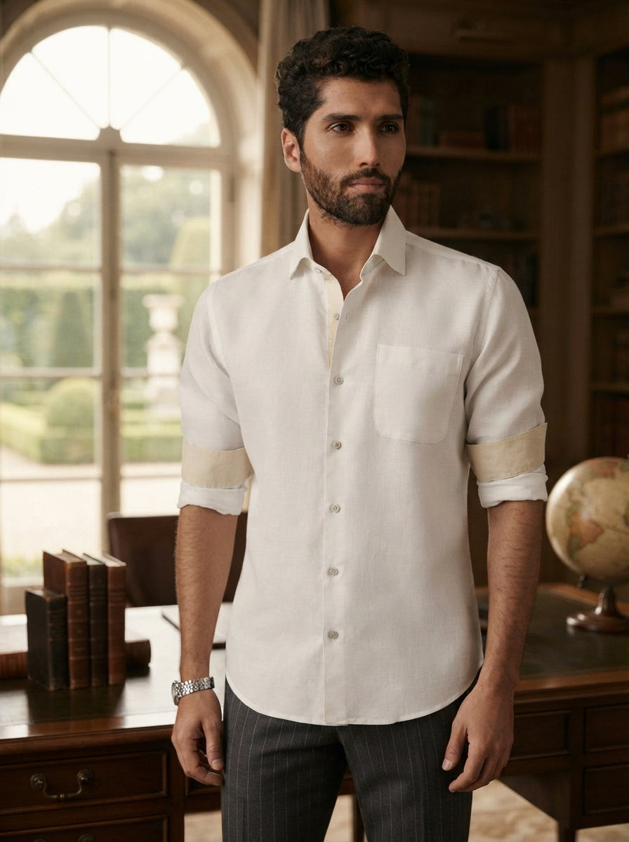 White Full Sleeve Breath Shirt