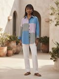 Pink Oversized Aurora Colorblock Shirt