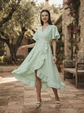 Mint Whirl Wrap Dress