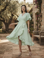 Mint Whirl Wrap Dress