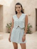 Light Blue Serene Waistcoat Top