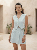 Light Blue Serene Waistcoat Top