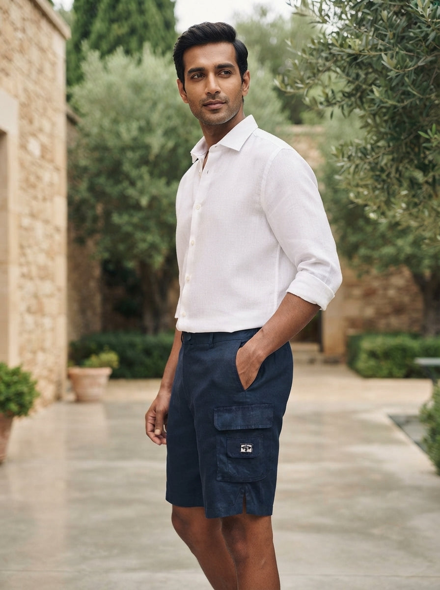 Navy Relaxed Fit Onyx Cargo Shorts
