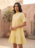 Yellow Relaxed Fit Wisteria Flared Dress