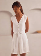 White Serene Waistcoat Top