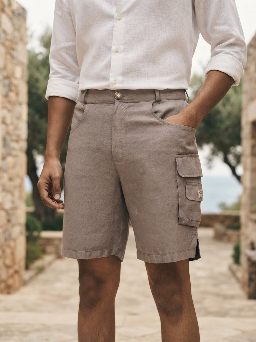 Khaki Relaxed Fit Onyx Cargo Shorts