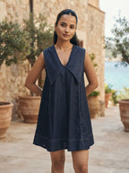 Navy Poppy Sailor Dress