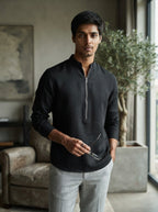 Black Zeal Zipper Full Sleeve Shirt