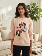 Peach Minnie Mouse Graphic Print Sweatshirt