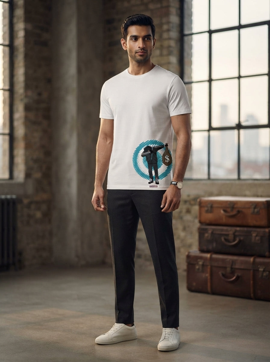 Gangster Dab - Asymmetrical Print Contemporary TShirt