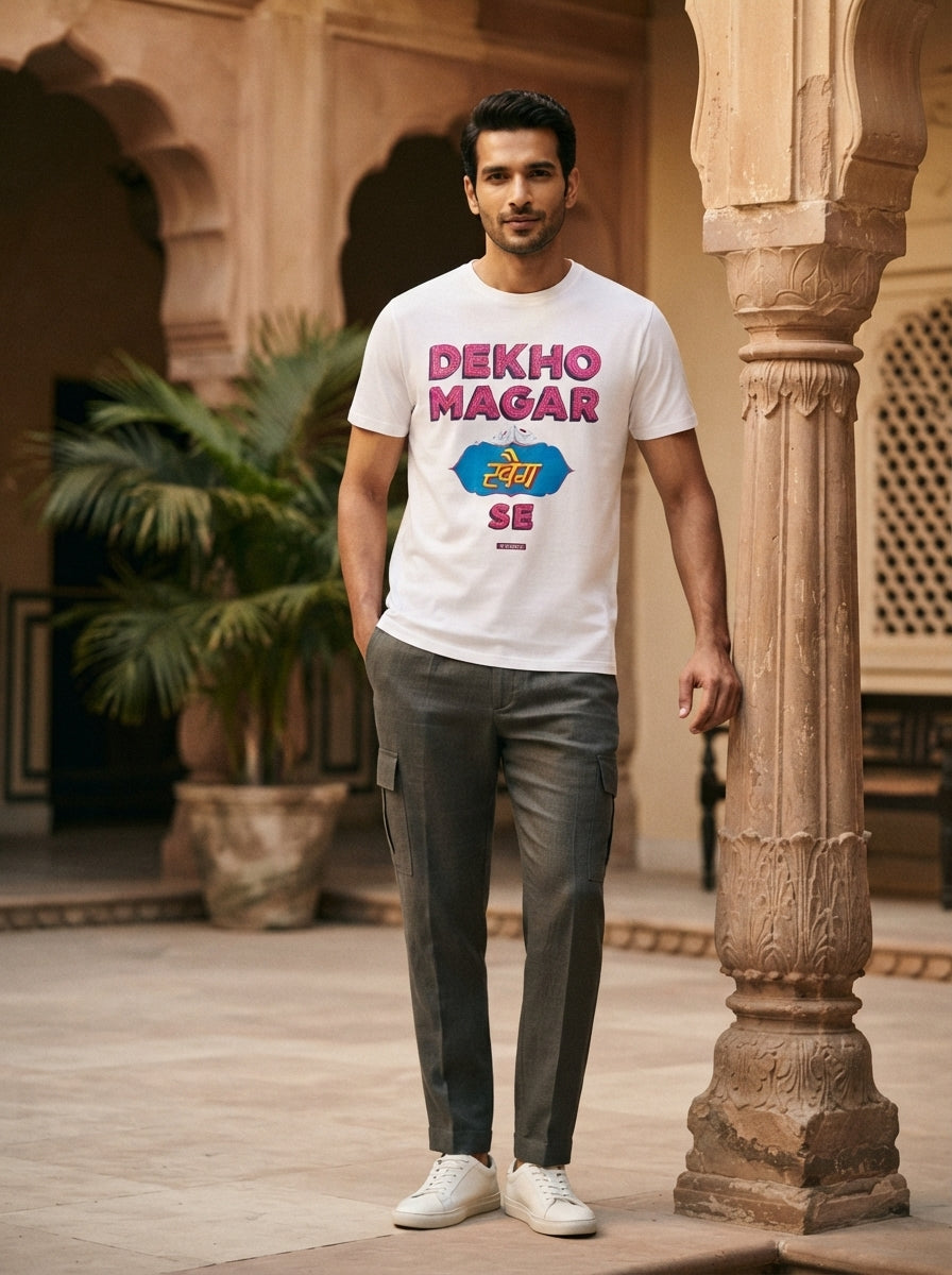 Dekho Magar Swag Se - Hindi words graphic printed TShirt