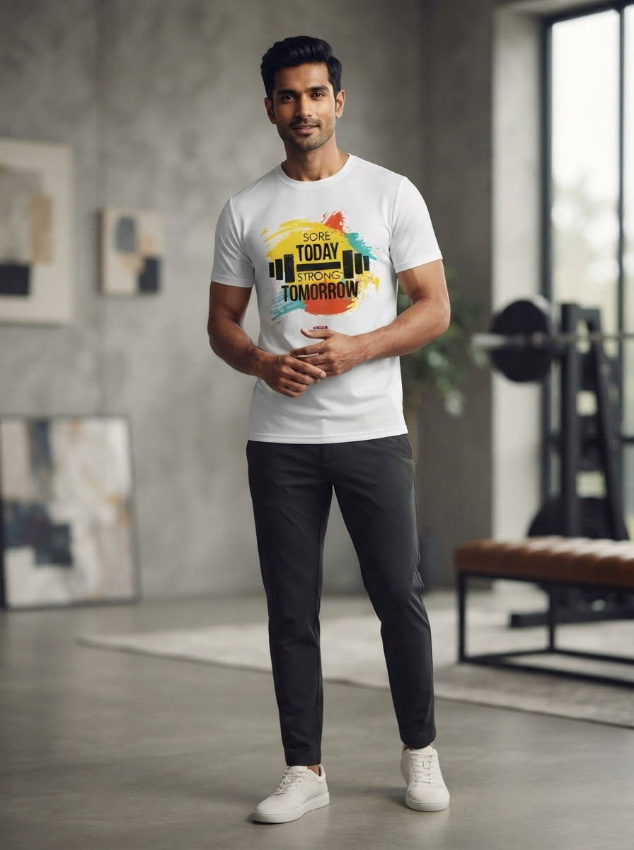 Sore Today Strong Tomorrow White Dry-Fit T-Shirt