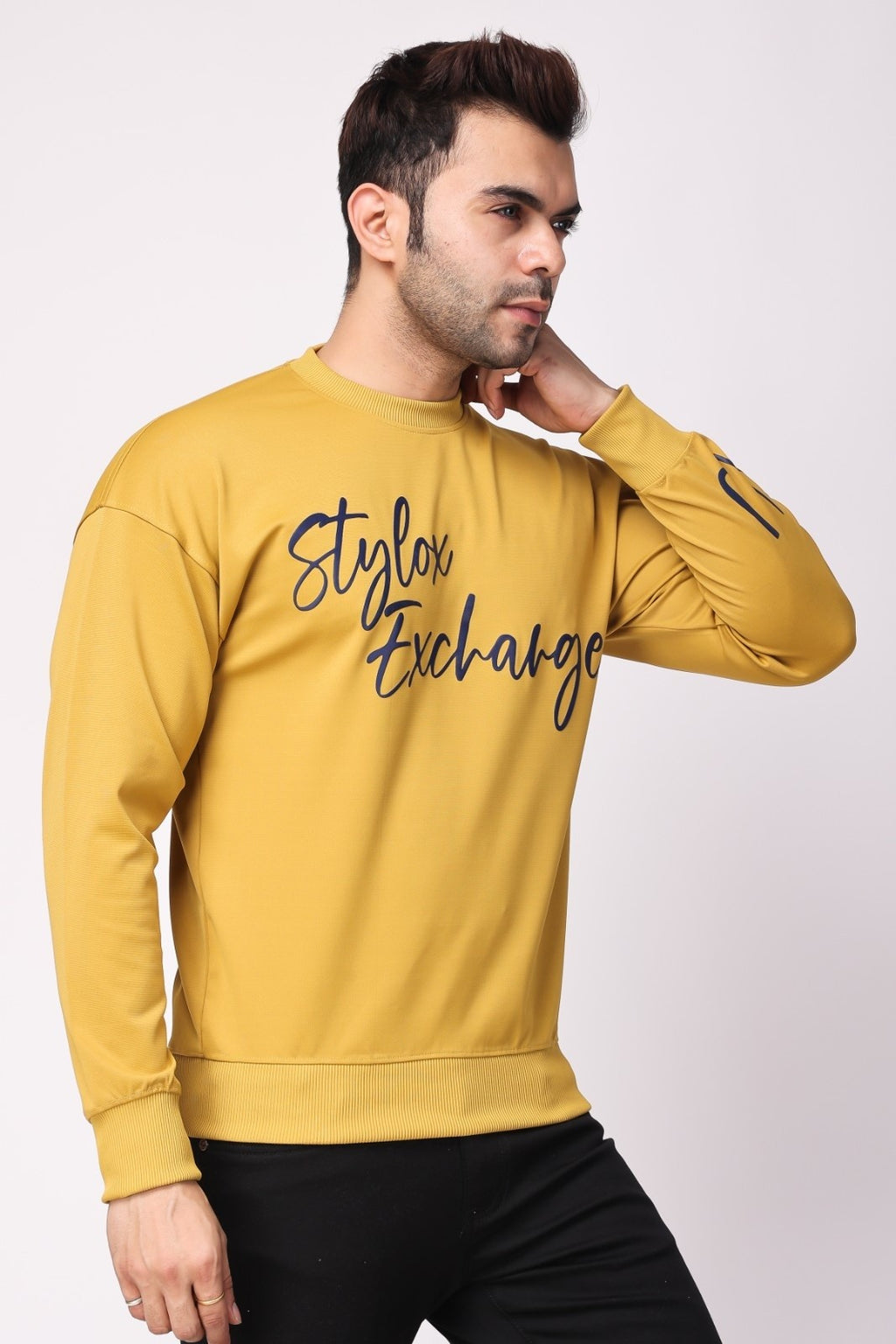 Stylox Regular Fit Round Neck Full Sleeve Printed Sweatshirt for Men's
