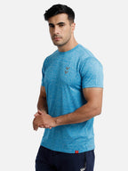 Hummel Blue Regular Shirts for Men Gym Wear