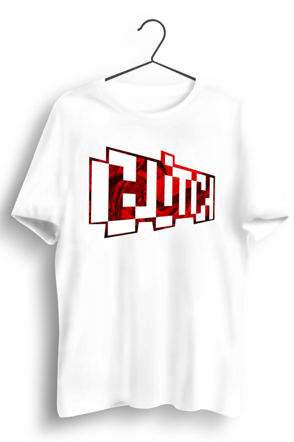 Glitch 3D Printed Graphic White Tshirt