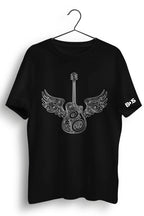 Guitar Wings Graphic Printed Black Tshirt