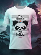 5% Unicorn 95% Ninja - Cool Graphic T-Shirt White