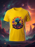 Alien Graphic Printed Yellow Tshirt
