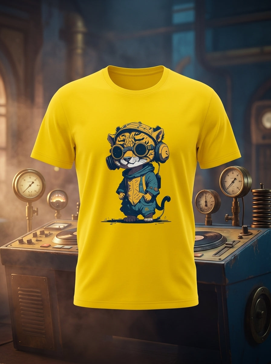 Baby Tiger Graphic Printed Yellow Tshirt
