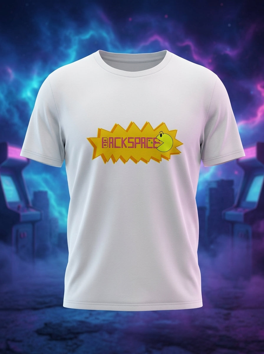 Backspace Graphic Printed White Tshirt