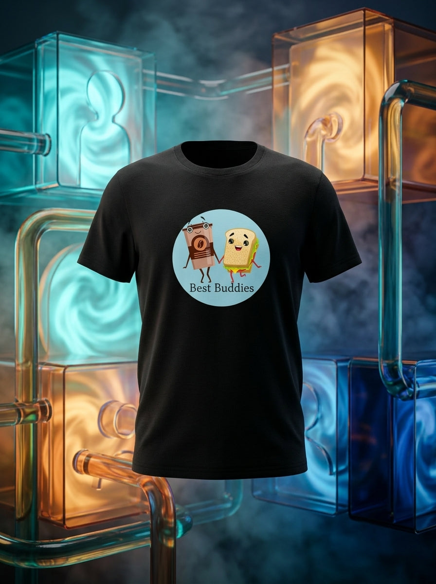 Best Buddies Graphic Printed Black Tshirt