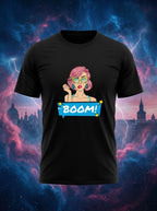Boom Graphic Printed Black Tshirt