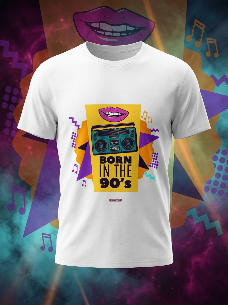 Born in the 90s - Retro printed graphic Tee for the 90 born - White