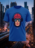 Bura mat dekho, bolo, suno - Wise monkey - Blue printed casual tshirt online