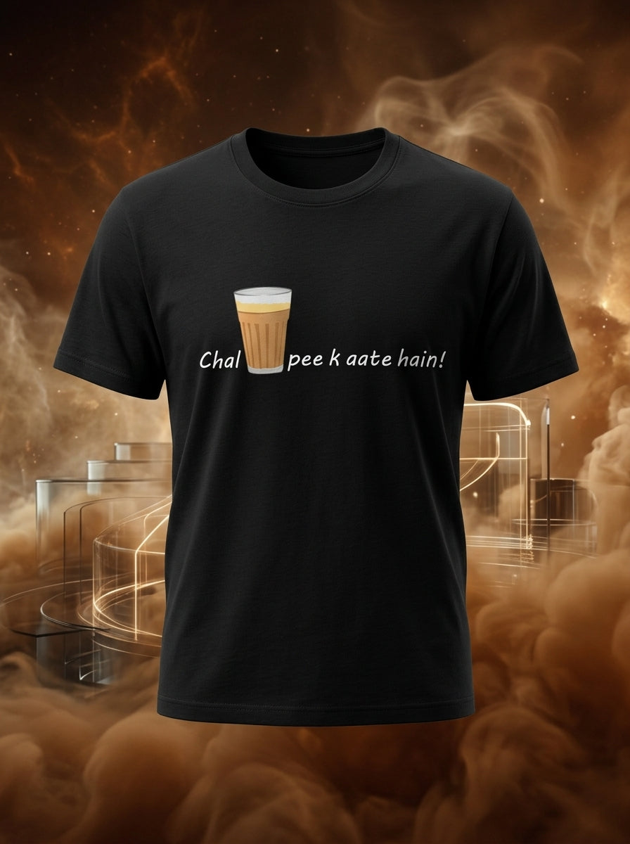 Chai Peeke Aate Hai Black Tshirt