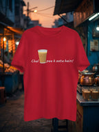 Chai Peeke Aate Hai Red Tshirt