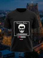 Chennai Thalaiva - Styched in India Graphic T-Shirt Black Color