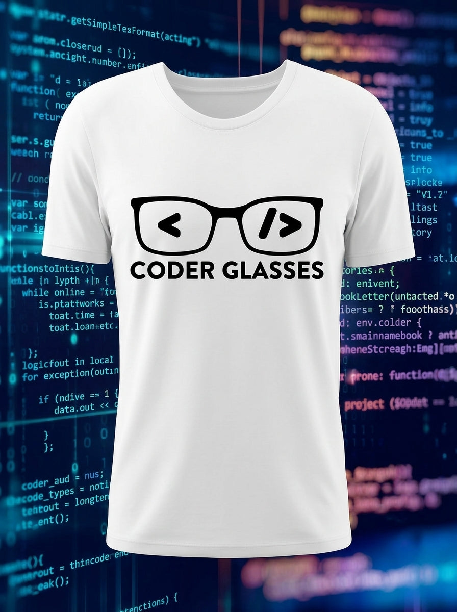 Coder Glasses - Coder Tee white
